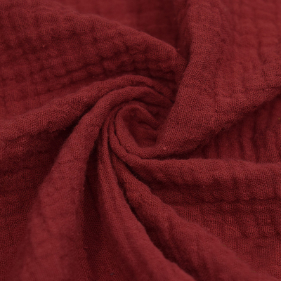 125-130GSM τέσσερα Crinkle Cheesecloth υφάσματος κόκκινου στρώματα υφάσματος γάζας