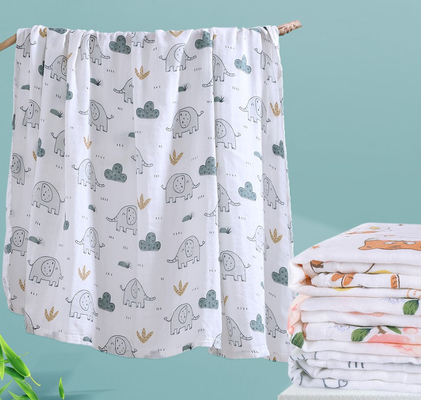 100% crinkle βαμβακιού 120GSM διπλό ύφασμα γάζας κανένας πράκτορας Fluoscent