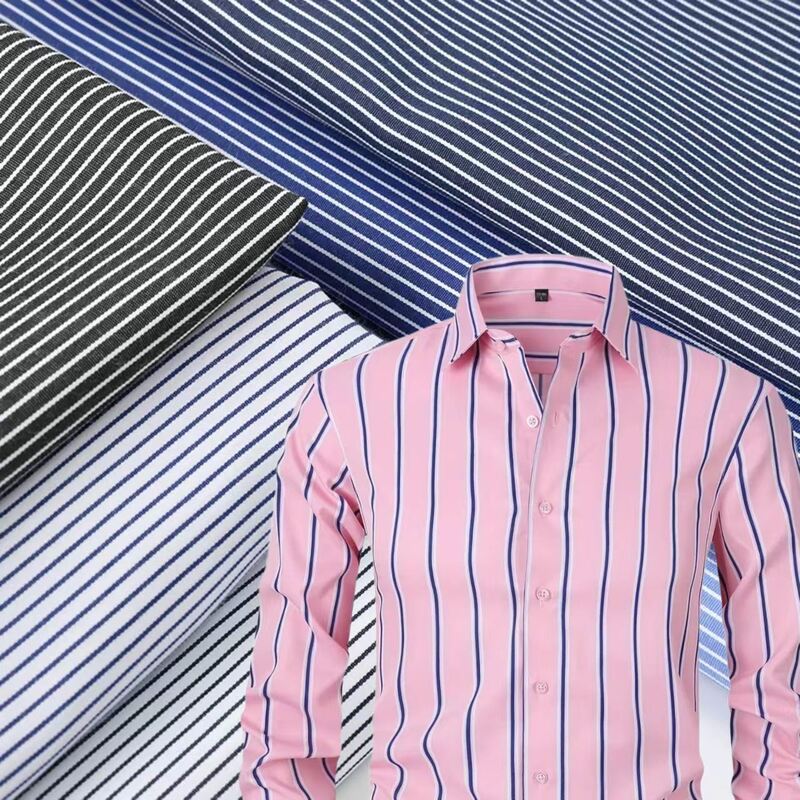 Ανθεκτικό βαμβακερό νήμα βαμμένο ύφασμα με ρίγες για επίσημα πουκάμισα στολών 110gsm